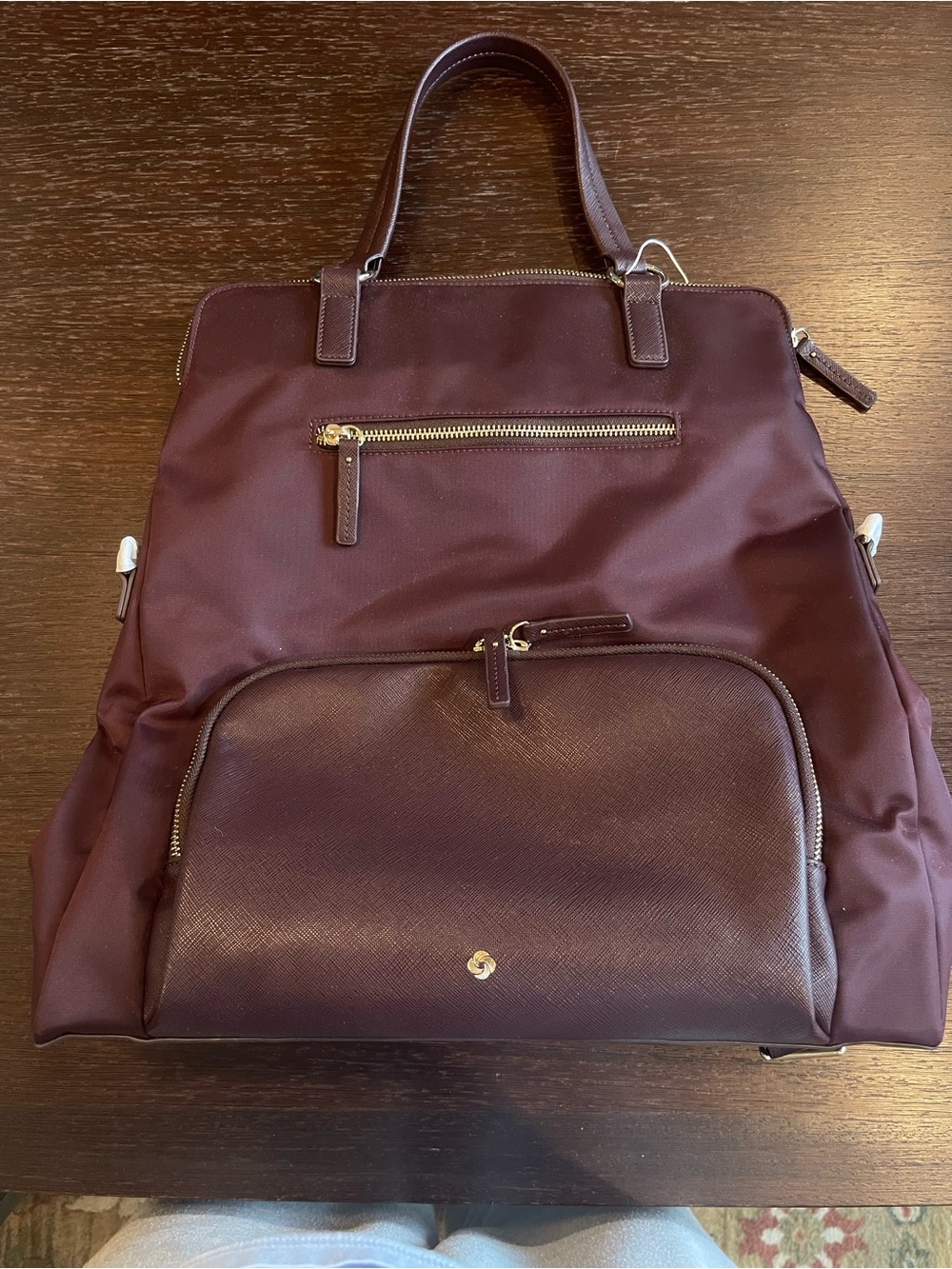 NWT American Tourister Women's Convertible Tote Backpack in Deep Burgundy